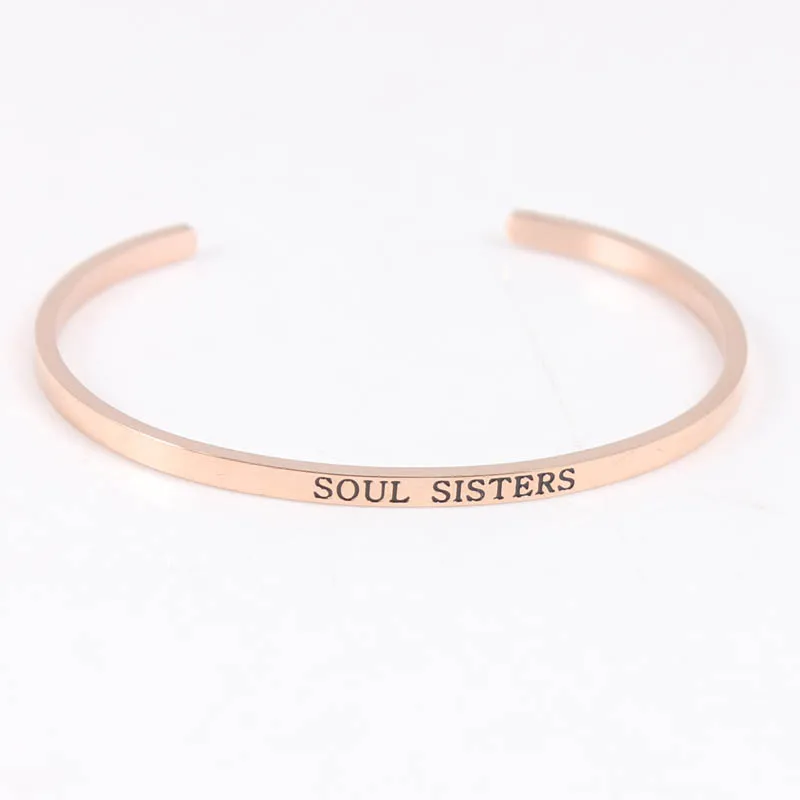 Браслет Soul Sister из нержавеющей стали с гравировкой позитивные вдохновляющие