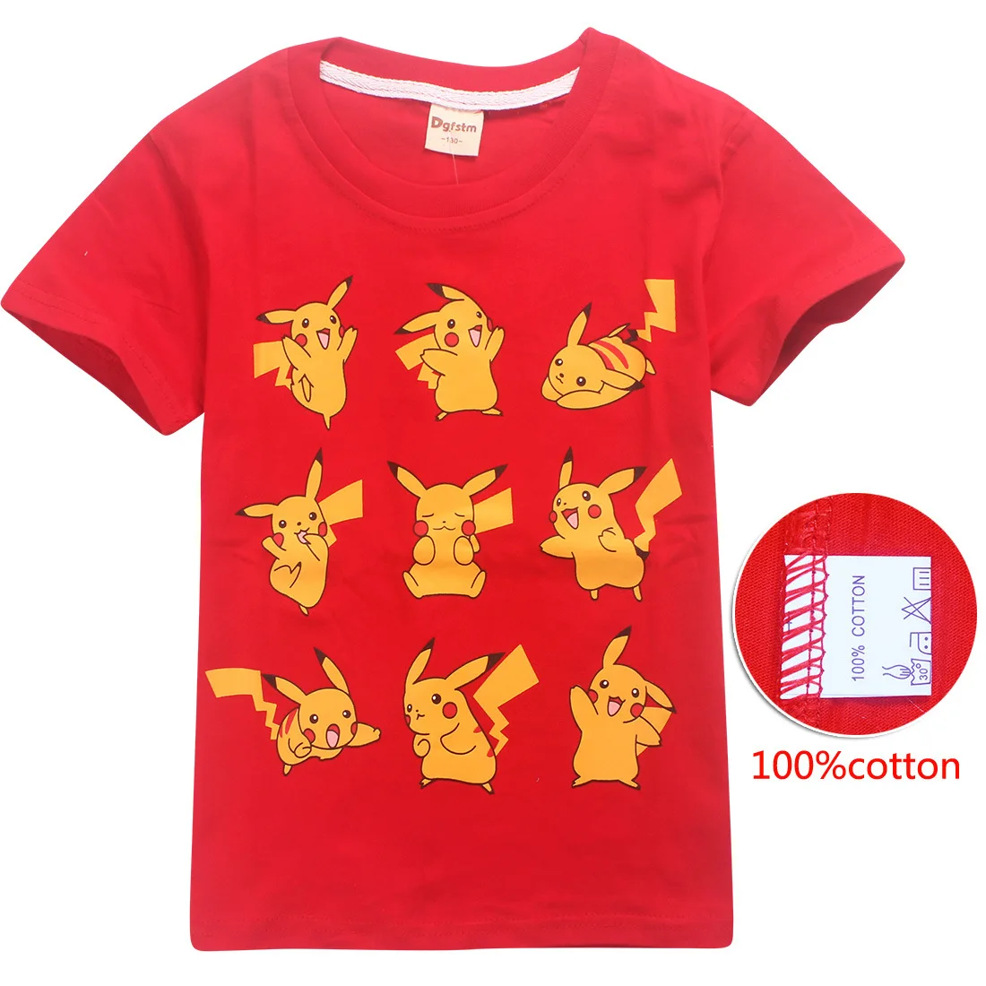 COLOR 1 Z& Y От 4 до 12 лет хлопок Pokemon Go футболка для девочек короткий рукав O образным вырезом Детская летняя футболка Забавный Пикачу свитер рубашки топы Nova - Цвет: COLOR 1