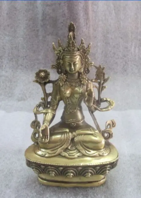 China's Tibet hand-carved old copper statue of avalokitesvara/1