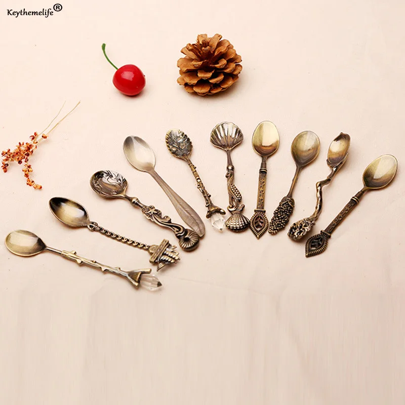 1 шт. маленькая кофейная ложка Кухонная столовая винтажная королевская бронзовая
