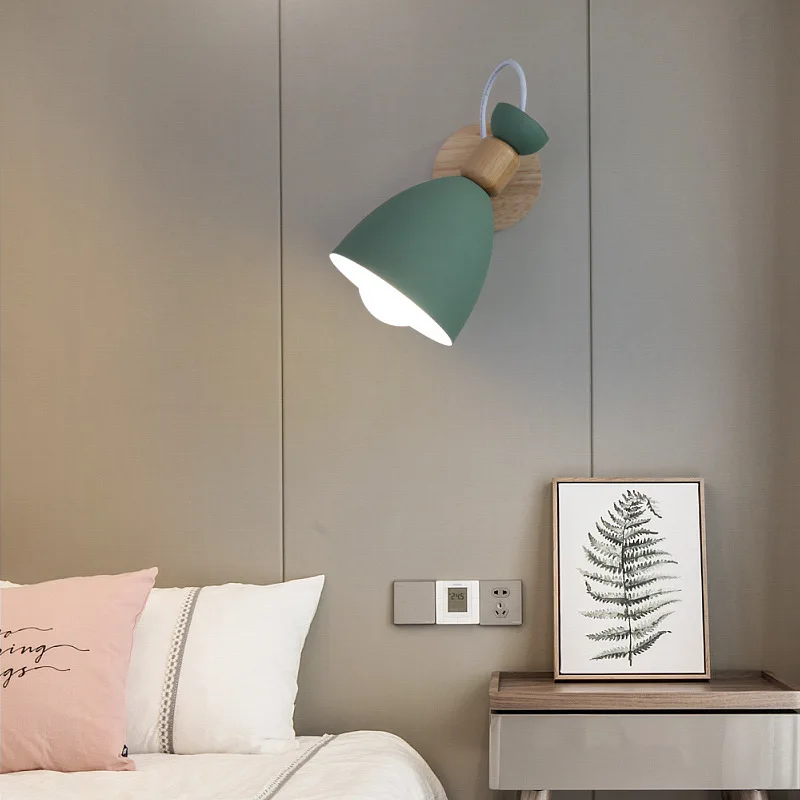 Europe Solid Wood Bedroom Lamp Modern Concise Maka Background Wall A Living Room Aisle Bedside loft study Bar counter Lamps | Лампы и