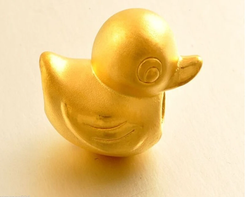 

Authentic 24K Yellow Gold Pendant / 3D Lucky Little Lovely Duck Pendant