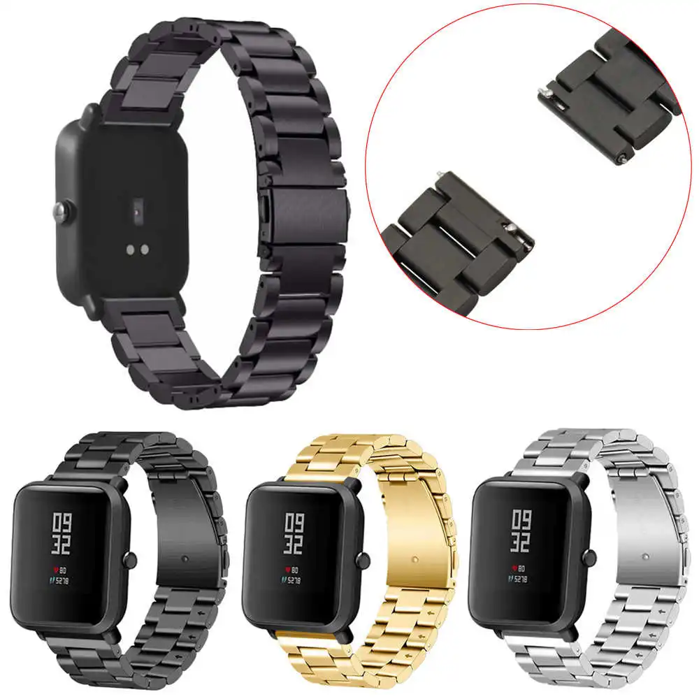 Смарт часы ремешок из натуральной нержавеющей стали браслет для Xiaomi Huami Amazfit Bip Youth