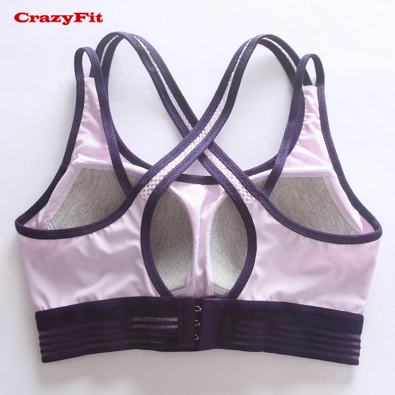 Спортивный бюстгальтер CrazyFit из сетчатого материала, нейлоновый спортивный бюстгальтер для бега, йоги, Вибростойкий спортивный бюстгальтер, женский топ для фитнеса, Женский спортивный жилет, распродажа бюстгальтеров