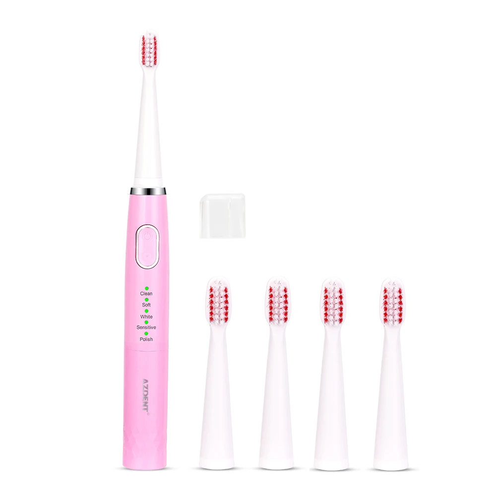 5 heads toothbrush Новая мода 5 режимов электрическая звуковая Зубная щётка Тип батареи для взрослых AZ-4 Pro электрическая зубная щетка+ 3/5 головок 2 минутный таймер зубы чистыми - Цвет: 5 heads toothbrush