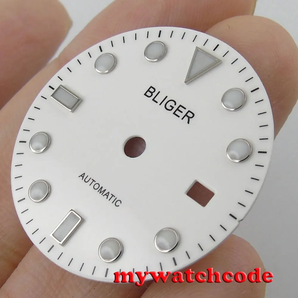 8 28,5 мм bliger синий черный белый циферблат подходит для eta 2836 2813 miyota 8215 механизм - Цвет: 8