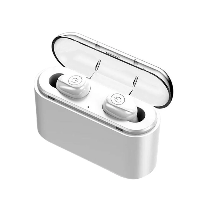 Белый Bluetooth наушники TWS беспроводные наушники Bluetooth 5,0 наушники стерео наушники гарнитура с зарядным устройством 2200 мАч power Bank - Цвет: Белый