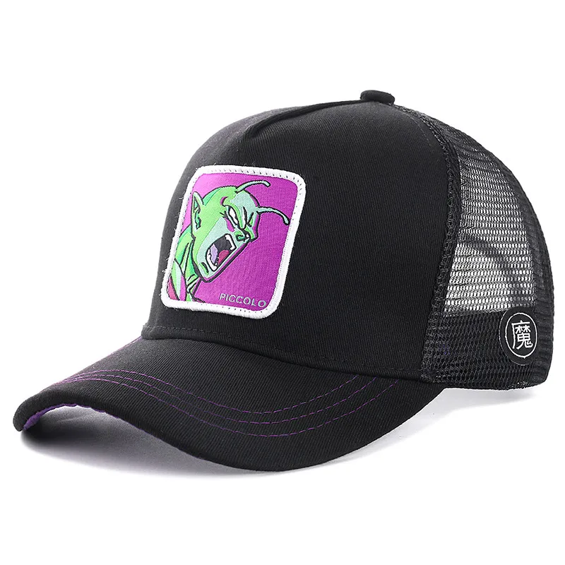 Piccolo Black Новинка, летняя сетчатая Кепка, аниме, мультяшная бейсболка с вышитым рисунком животных TAZ, бейсбольная кепка для женщин и мужчин, шляпа водителя грузовика - Цвет: Piccolo Black