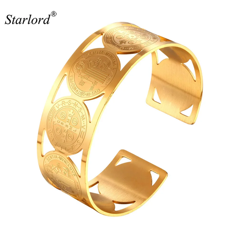 Браслет манжета Starlord из нержавеющей стали/золотого цвета GH2401|cuff bracelets|bangle stainless