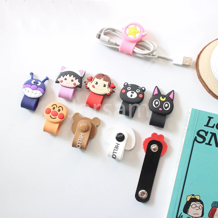 Мультяшный кабель защита для передачи данных шнур защитный чехол намотка кабеля