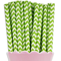 100pcs mixed colors printed lime green chevron paper straws cheap cute decorative party supplies paper drinking straws bulk