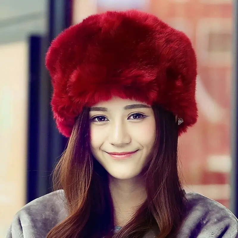 

Mingjiebihuo New fashion faux fur hat winter men and women outdoor ear wind shield dome cotton cap