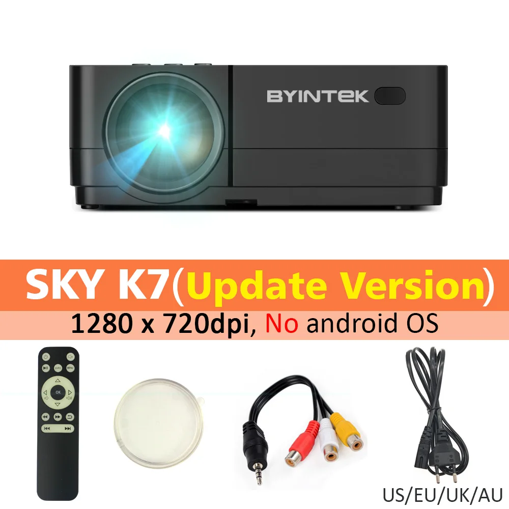 K7(Update Version) BYINTEK K7 Android Smart Wifi светодиодный мини портативный видео HD проектор для Iphone Ipad смартфон планшет игра 1080P домашний кинотеатр - Цвет: K7(Update Version)