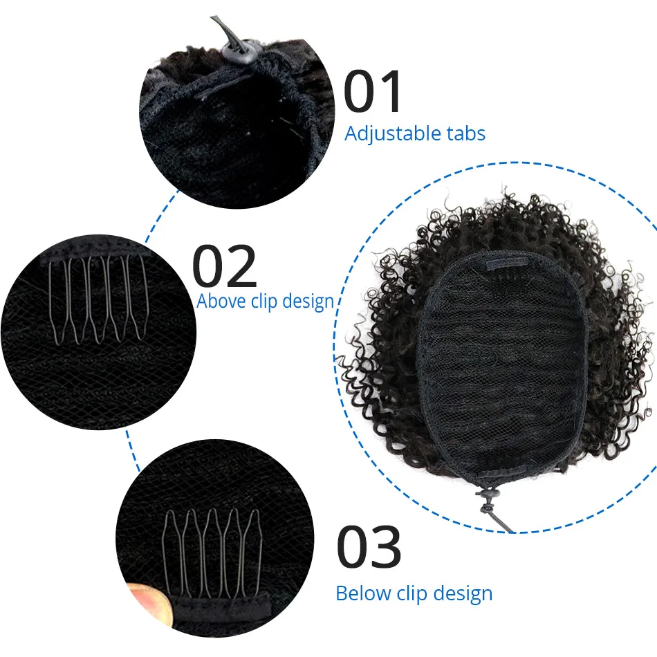 MRSHAIR афро кудрявые хвосты слоеные девственные волосы для черных женщин волосы 4b 4c Coily шнурок Perruque Afro Cheveux клип в