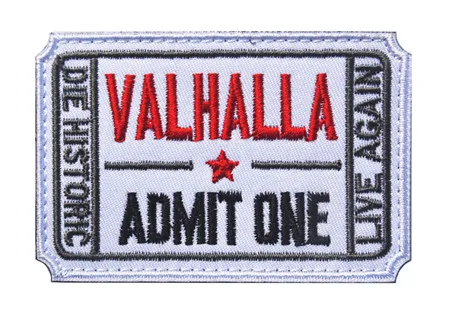 Velcro embroidery VALHALLA принять один билет Мораль патч Mad Skull Max тактические армейские Викинги Live Again Die история значок патч аппликация - Цвет: Velcro embroidery