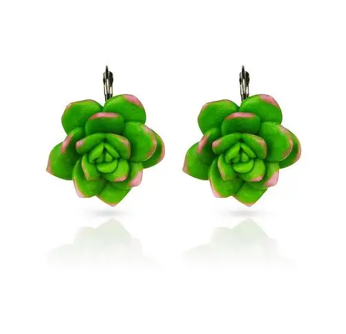 Женские серьги гвоздики из полимерной глины в виде цветка и динозавра|fashion stud