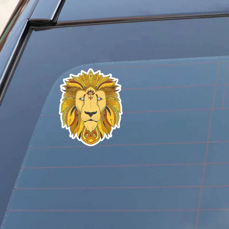 

YJZT 13CM*16CM Originality Lion Head Of Ethnic Wind Graphical Car Sticker Decal PVC 5-0559
