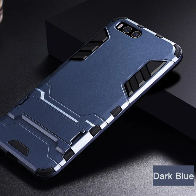 Dark Blue CAPSSICUM Mi6 защитный чехол для XIAOMI MI6 PC+ силиконовый Жесткий противоударный чехол-подставка для задней панели с подставкой высокого качества - Цвет: Dark Blue
