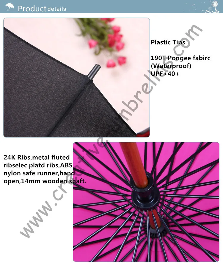 Бесплатная доставка Комбинированная ткань модель с 24 ребрами деревянная