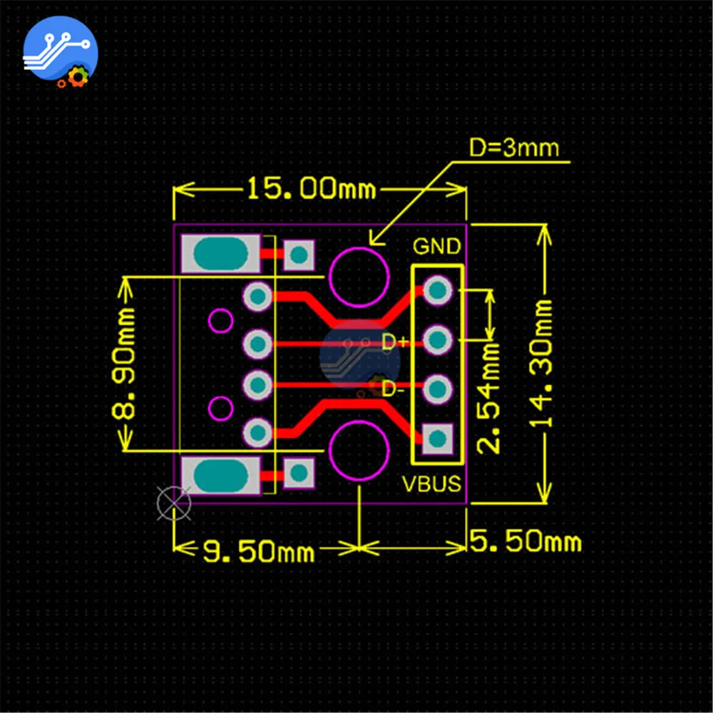 10 шт. USB к DIP адаптеру 4 штифта для 2 54 мм PCB платы папа разъем PBC конвертер Pinboard источник питания DIY Kit|usb supply|usb tousb