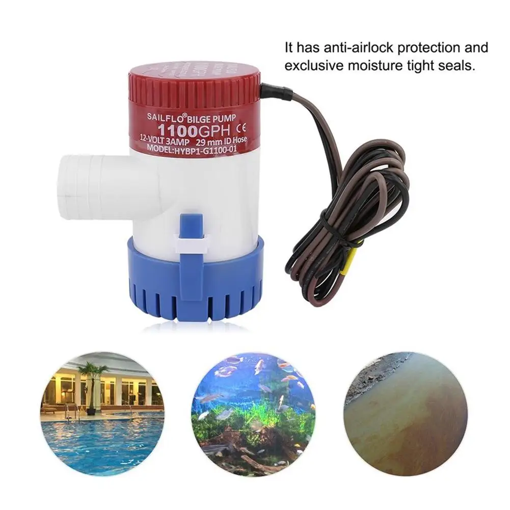 10*5 5 см Трюмный насос 1100GPH DC 12V 24V Электрический водяной для Aquario погружной