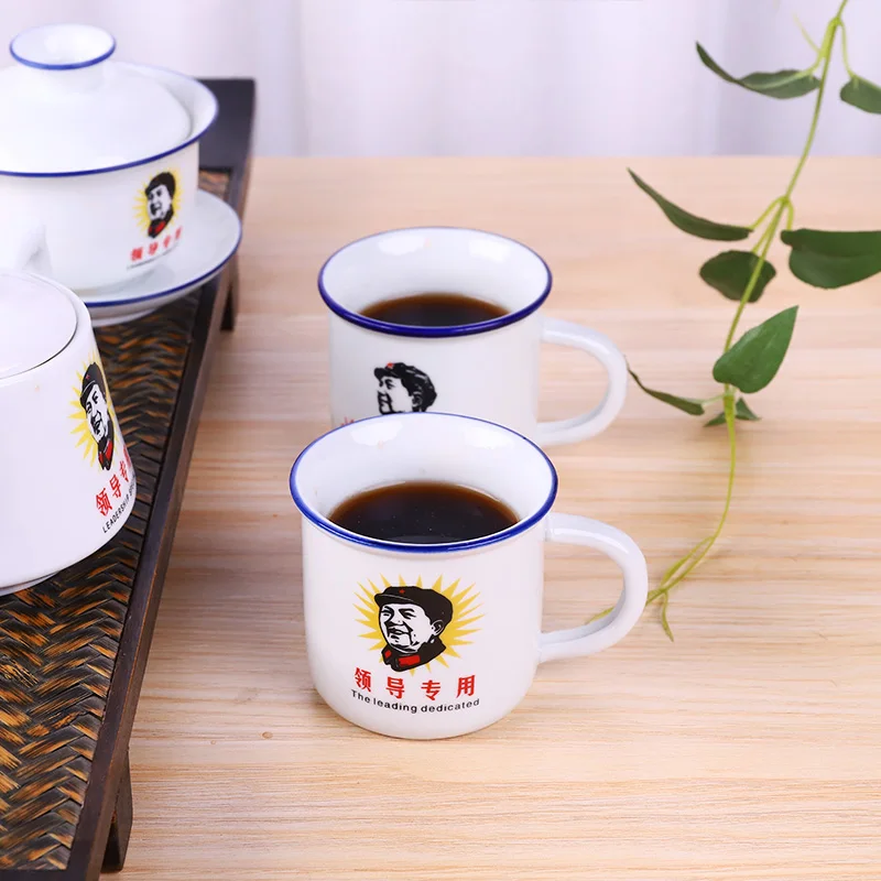 

Chinese Style Tea Set Ceramic Vintage Teapot with Six Teacup Water Cup Handle Mug Coffee Milk Pot Kettle Drinkware Container Art