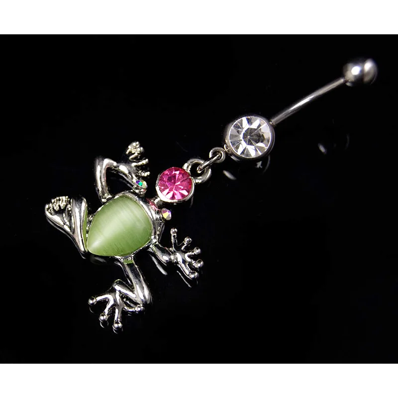 Модный красивый Сияющий драгоценный камень кольцо для живота нажмите кнопку