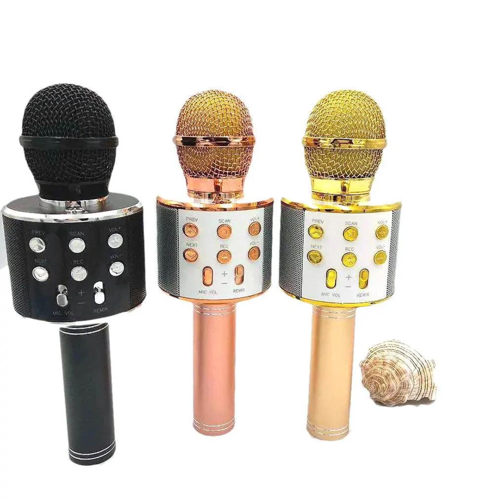 Wireless Microphone Audio Mobile Phone Microphones Karaoke Microphone Portable KTV Karaoke Machine with Speaker