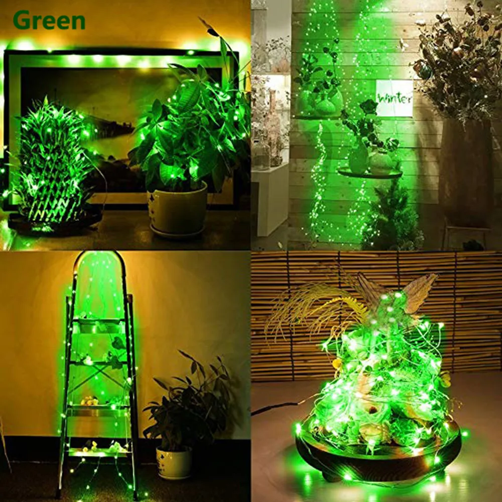 Green 2 м 20LED Солнечная пробка от бутылки вина Пробка медный провод струнные огни сказочные лампы для свадьбы/занавеса/украшения сада# H - Испускаемый цвет: Green