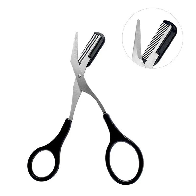 

1Pcs Stainless Steel Eyebrow Scissors With Comb Hair Remover Beauty Tool Makeup Tools Hair Grooming Removal Manicure Scissors
