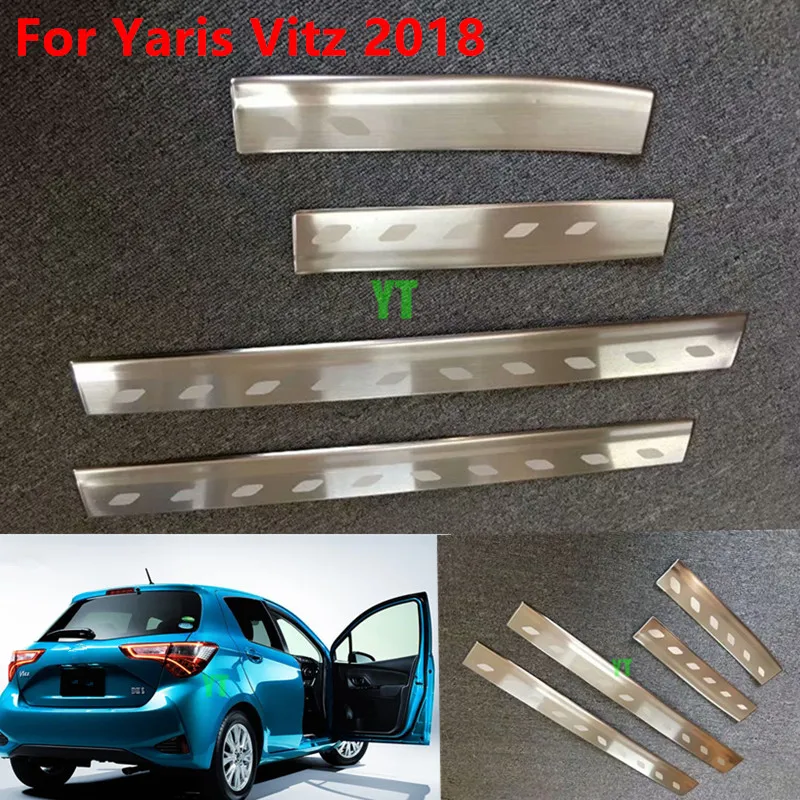 Накладка на порог автомобиля накладка из нержавеющей стали для toyota yaris 2018