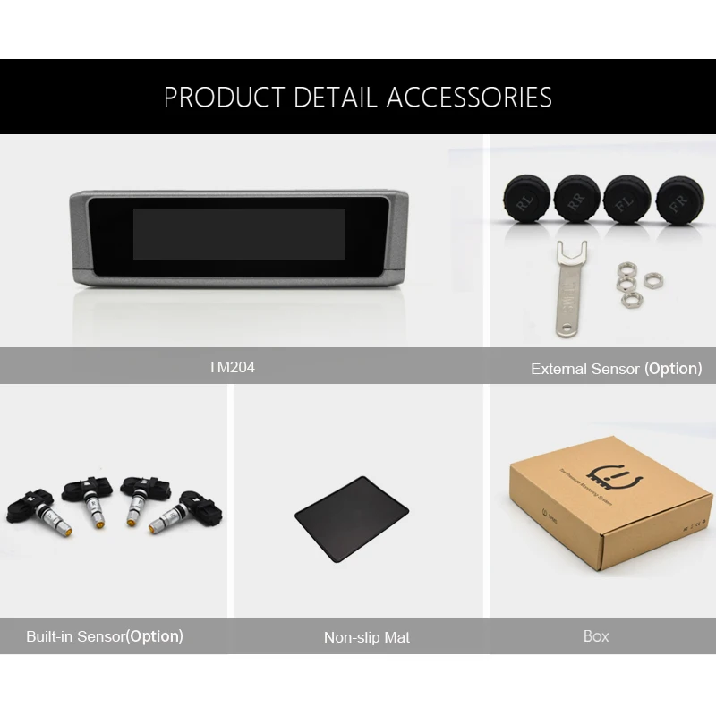 Junsun TM204 шин воздушный Давление мониторинга Системы Солнечный TPMS сигнализации