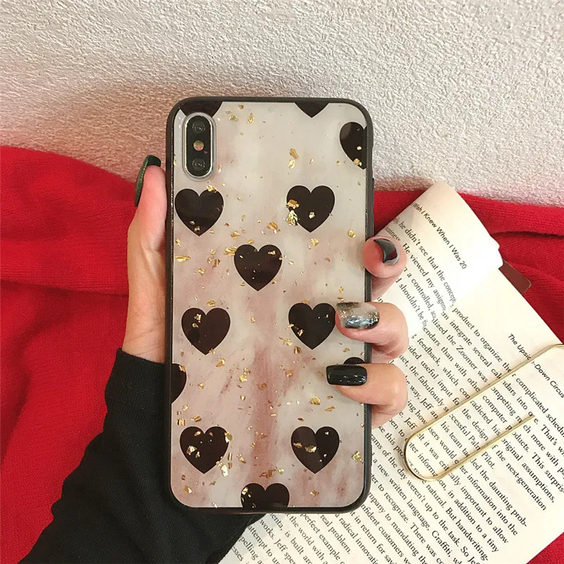 Glitter Love Glossy TPU Phone Case For iPhone 6 7 8 Plus Cover X XS 7Plus 8Plus s 6s XR Max Cases Capinha |