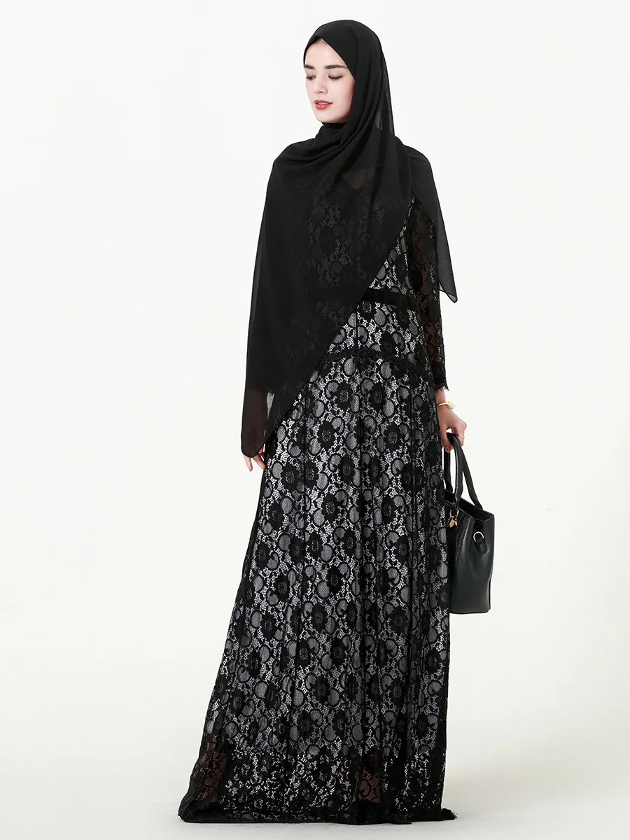 Женское длинное кружевное платье черное элегантное винтажное макси модель CM230 на