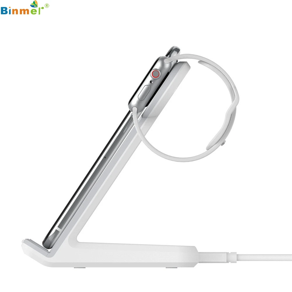 Binmer Новое Qi Беспроводное зарядное устройство 2 в 1 10 Вт для Apple Watch 4 серии 40/44 мм iPhone
