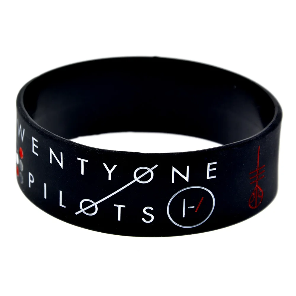 OBH 25 шт. черный один дюйм шириной Twenty One Pilots силиконовый браслет для любителей музыки