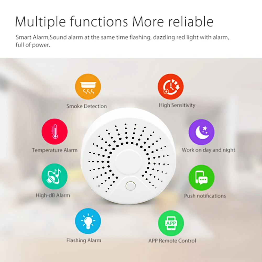 BeneXmart WiFi Tuya умный дымовой датчик беспроводной пожарной сигнализации