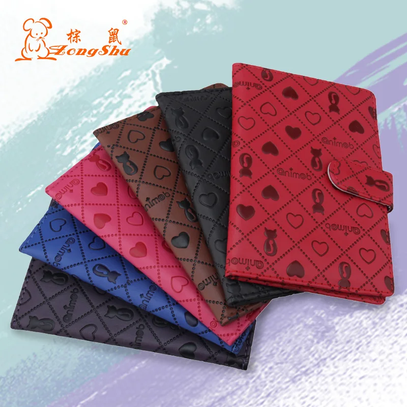 Solid Color Soft Dress Sweet Cat Buckles Passport holder PU Leather ID Card Travel Ticket Pouch Packages passport Cover | Багаж и сумки