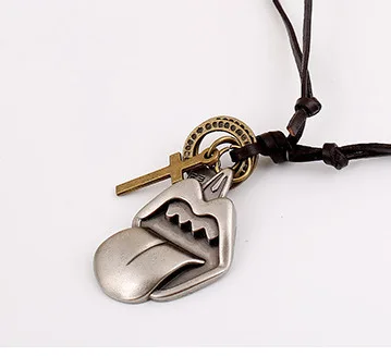 2019 New Cowhide Alloy Men Women Long Leather Necklace Punk choker harajuku vintage jewelry |