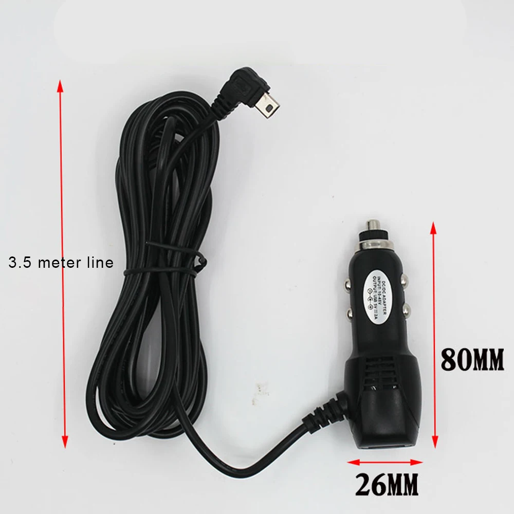 Tancredy Car Charging Curved micro USB Cable for DVR Camera Video Recorder / GPS PAD Mobile lengh 3.5m ( 11.48ft | Автомобили и