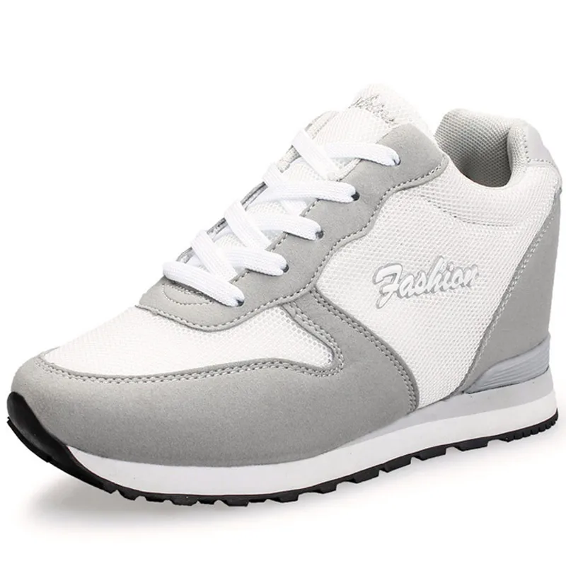 Волк который 2018 скрытый каблук красовки Платформа клинья Кроссовки Женская