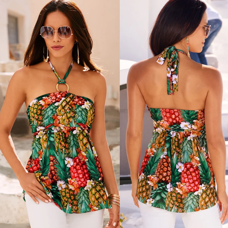 Женская футболка с подвеской на шее облегающая Повседневная в европейском стиле