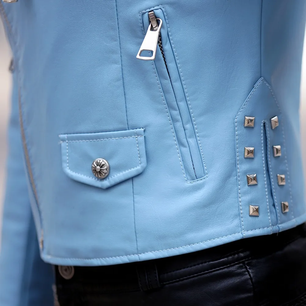 EASTOKES Модные женские кожаные байкерские куртки с асимметричным передним карманом