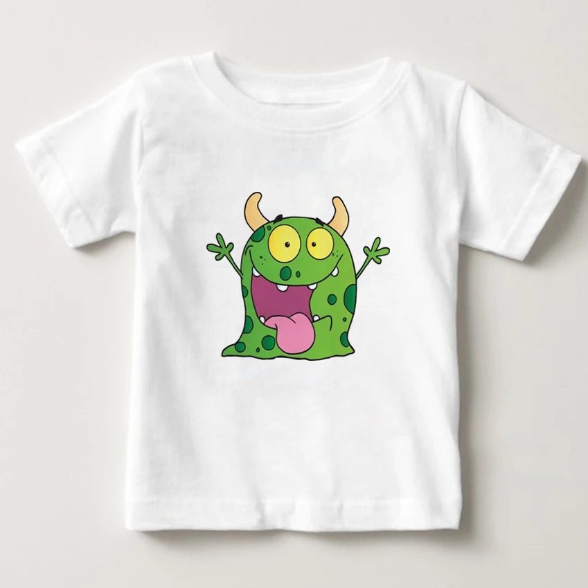 Boys Girls T-shirts Cartoon Tongue MONSTER t shirt Children's summer Short Sleeve Cotton T shirts baby monster Tees Tops 2-15Y | Детская