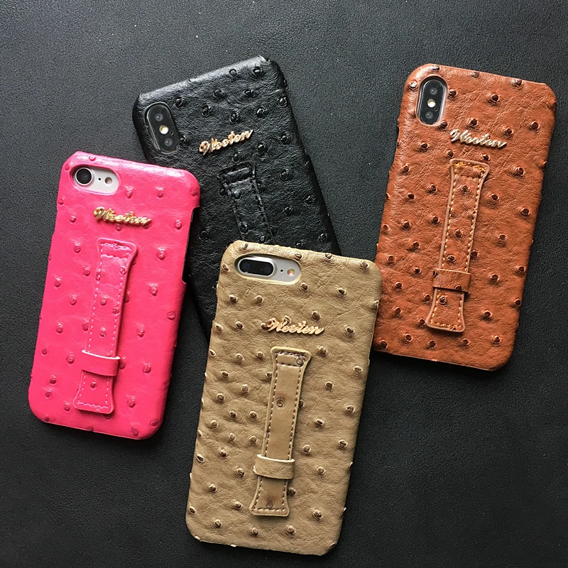 Кожаный защитный чехол для samsung S8 S9 S10 Plus S10e S10 Lite ультра-тонкий жесткий корпус задняя крышка Кронштейн Страус шаблон чехол