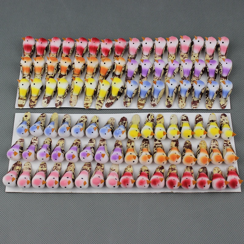 48pcs Colorful Foam Birds Craft For wedding Home Festival Decoration Diy Craft scrapbook 1.2*2.6cm