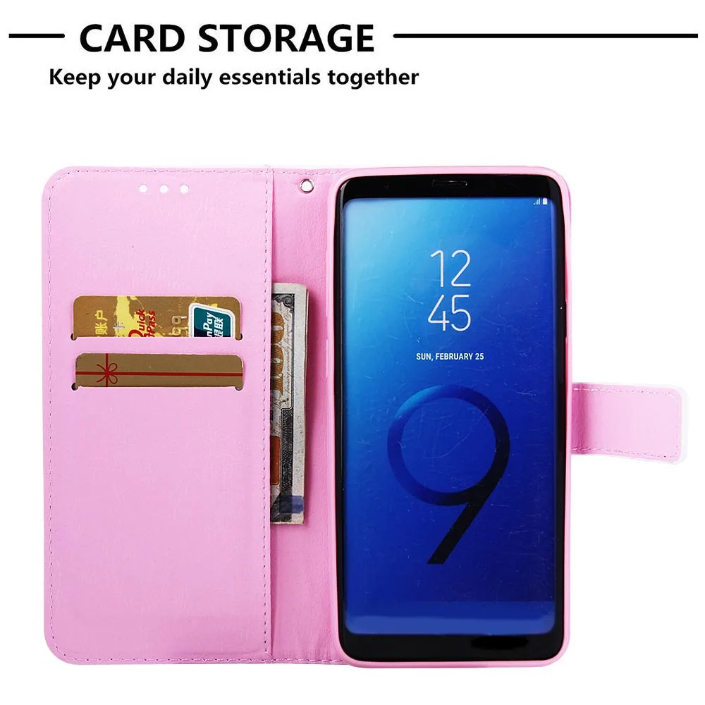 Розовая кожаная сумка для телефона из искусственной кожи Броня samsung S9 Plus