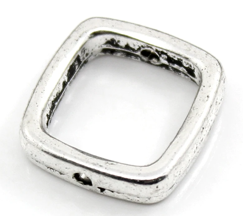 Квадратные разделители рамка из бисера серебристого цвета 30 шт. 14x14 мм для