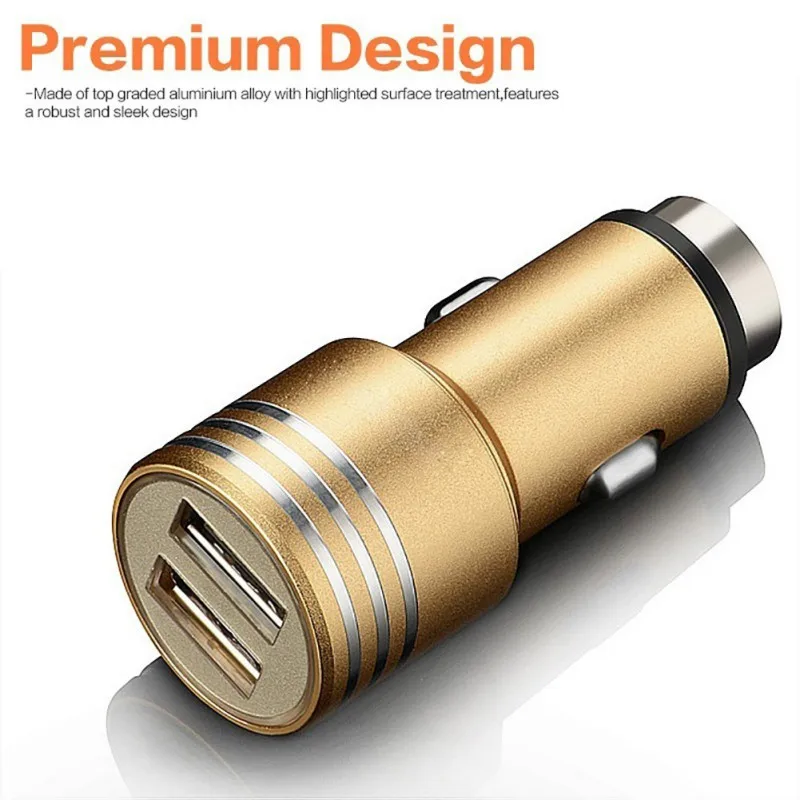 Автомобильное зарядное устройство с двойным USB 5V 2.1A молоток для безопасности