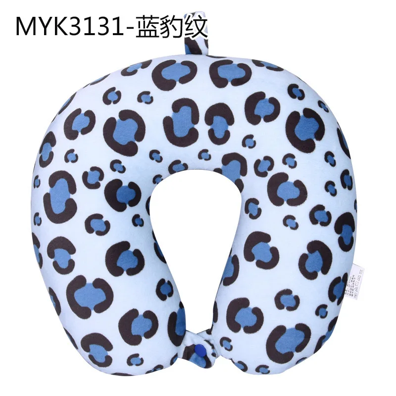 Blue Leopard Print 1 шт. принт подушки с узором u-образная Шейная подушка для путешествия Подушка самолет шаблон автомобиля шеи Защита с губчатым наполнителем подушка с наполнителем - Цвет: Blue Leopard Print